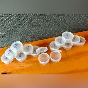 2/$10 Lot 14 Clear Plastic Tbsp Size Containers With Faces Hinge Lid Small sets